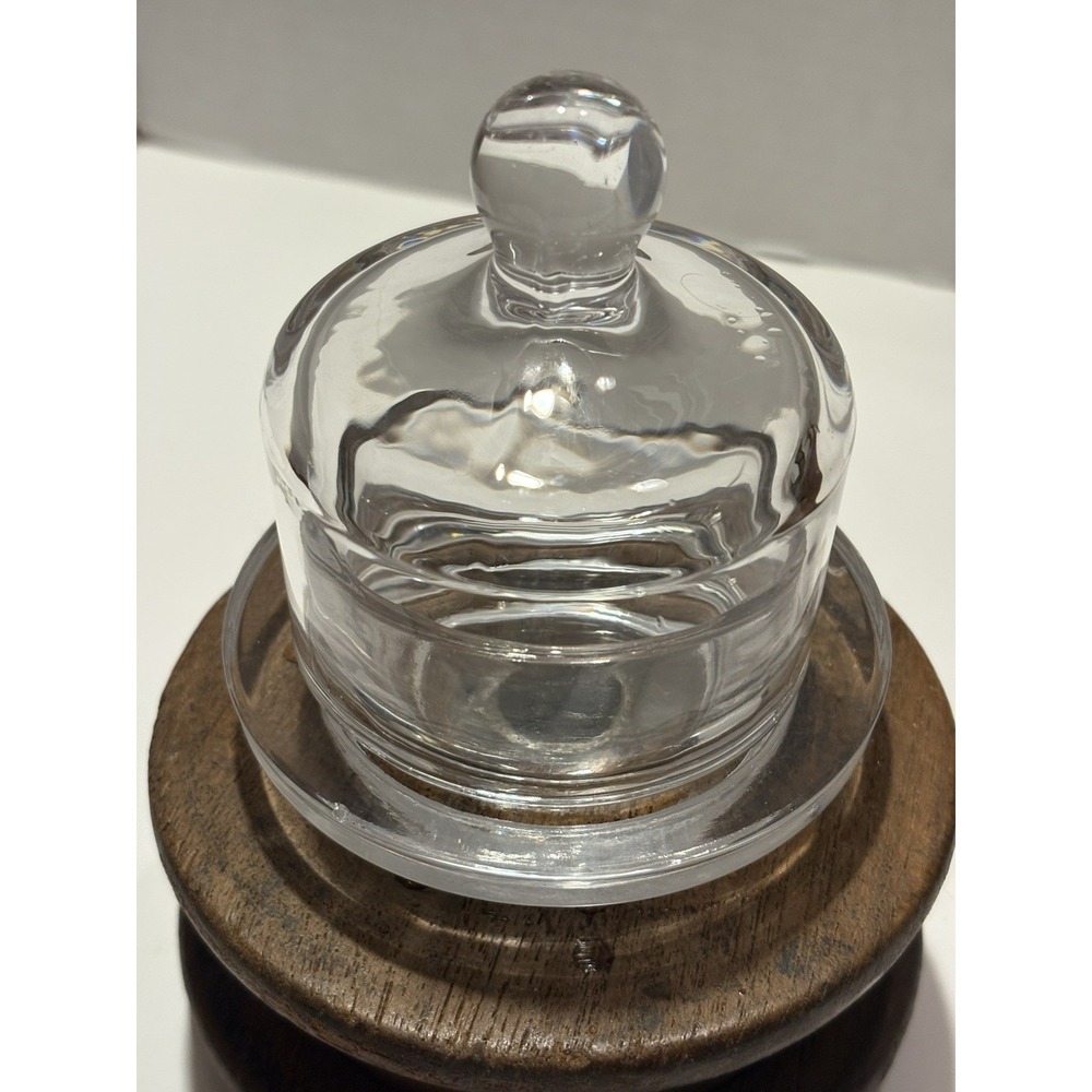 Small Butter Bell Dish European Style Clear Glass Crack. See‎ Photo - Picture 2 of 7